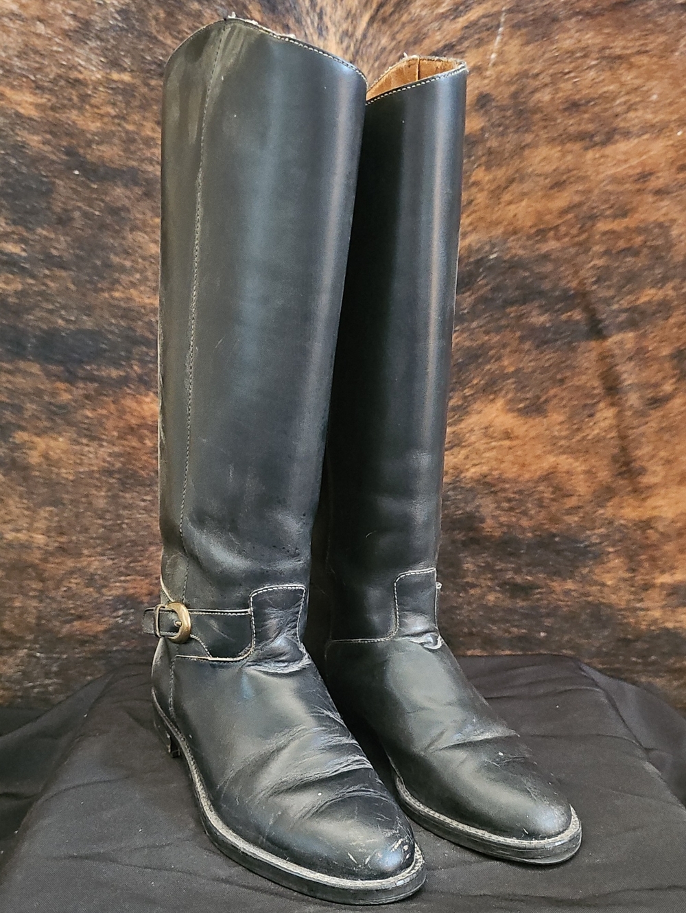 Classic Tall Black Leather Riding Boots By Nine West